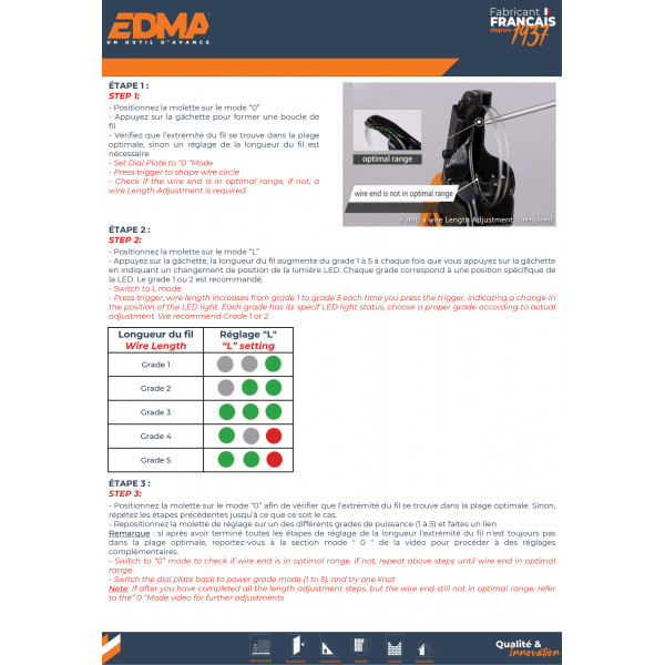 EDMA EDMATYER XL - Lieur sans fil 40 mm pour fers à béton