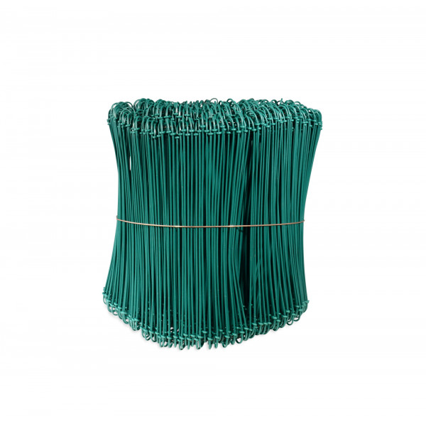 GREEN PLASTIFIED COATED LOOP TIE WIRE - Ø 1,4 mm x 200 mm - x 1000 pcs