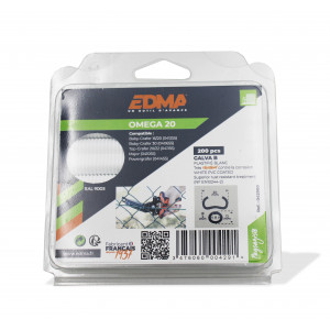 EDMA AGRAFES OMEGA 20 - Galva plastifié blanc - 200 pcs