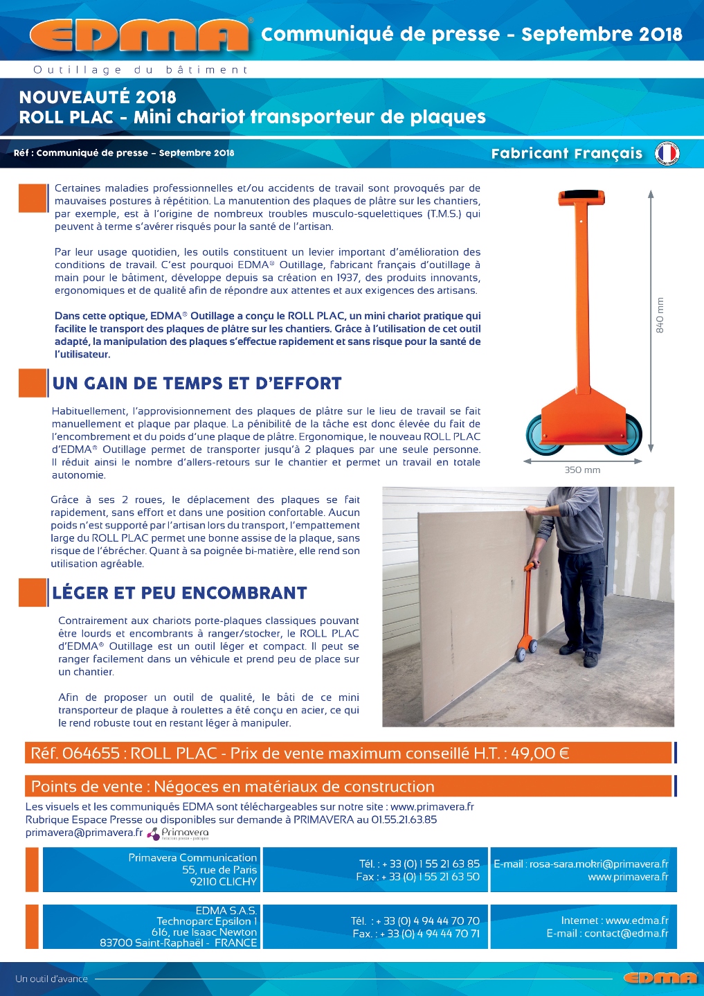 Pince Molly pistolet professionnel d'expansion PRO EDMA - Gypsobat